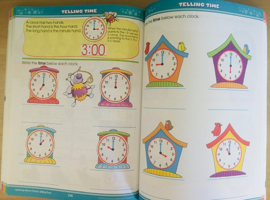 英語のワークブックBIG Workbook　時計