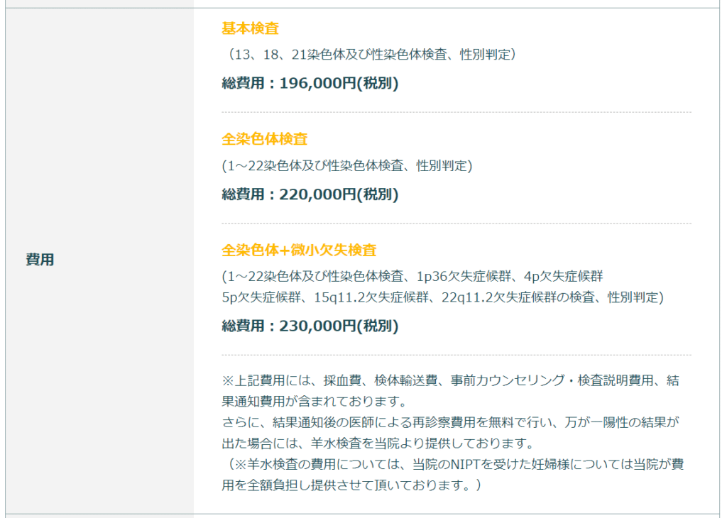 八重洲セムクリニックNIPT費用・料金